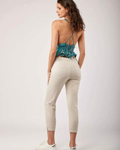 Toxik 3 Cropped Boyfriend Jean - Stone