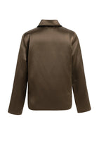 Load image into Gallery viewer, YaYa Satin Blouse with Collar - Cocoa Brown
