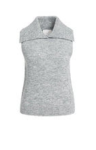 Load image into Gallery viewer, YaYa Sleeveless Sweater with Collar - Medium Grey Melange