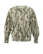 Load image into Gallery viewer, YAYA Soft sweater with abstract print - Pale Khaki