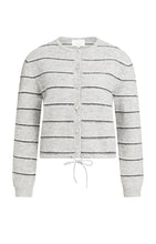 Load image into Gallery viewer, YaYa Knit Striped Cardigan - Medium Grey Melange