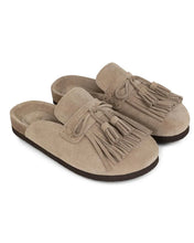 Load image into Gallery viewer, YAYA Suede Tassel Mule - Washed Brown
