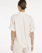 Load image into Gallery viewer, YAYA Top with Short Sleeves &amp; Polo Collar - Cloud Creme White